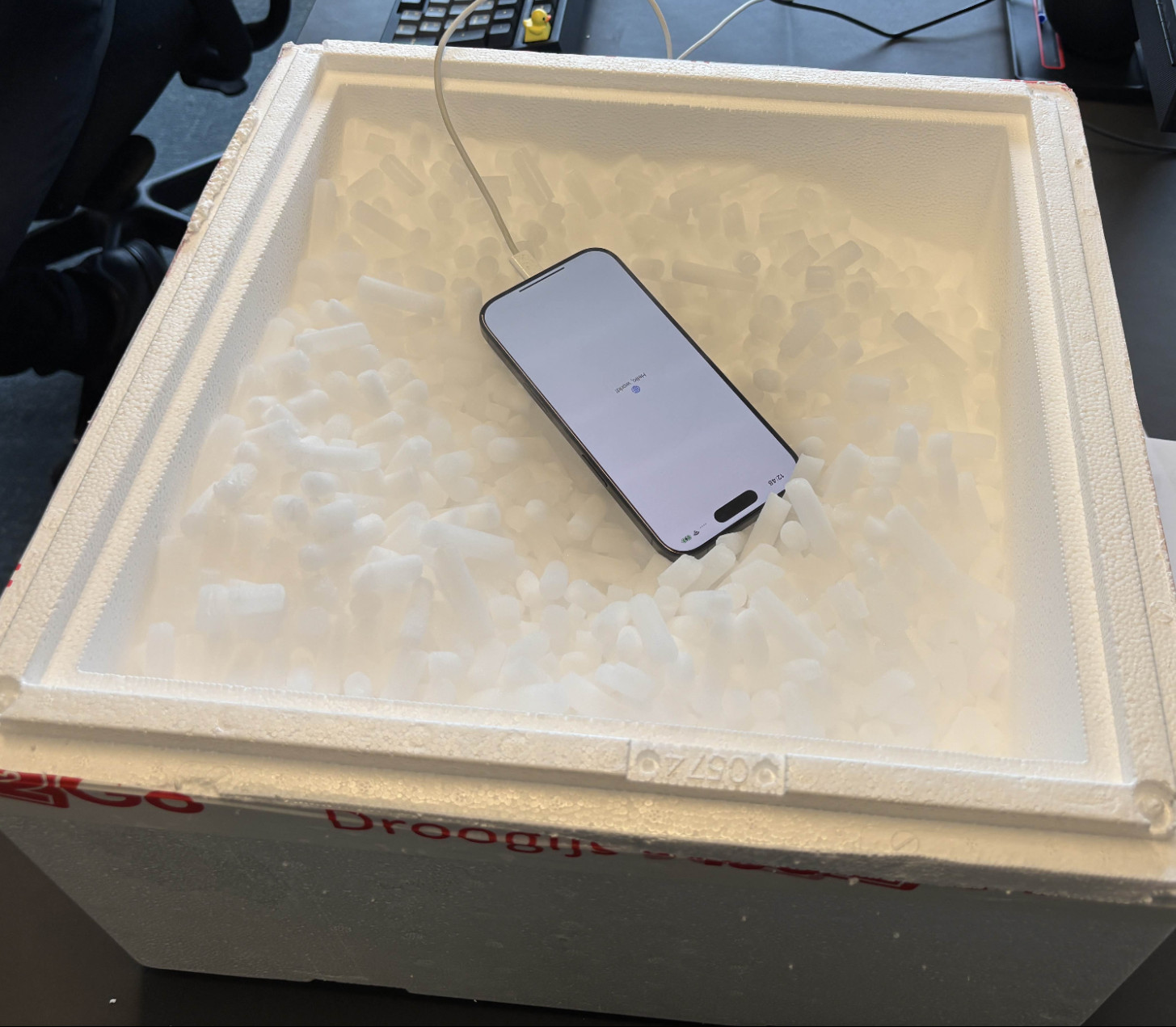 iPhone in a box of dry ice, running TPC-H