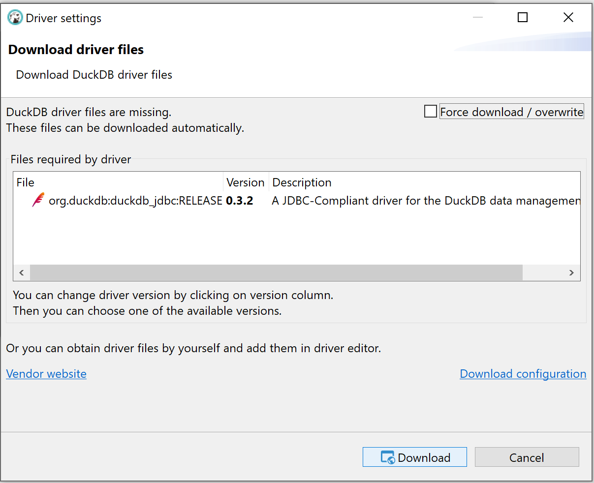 DBeaver Download Driver Files 2